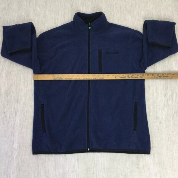 Timberland Jacket Mens Large Navy Fleece Long Sleeve Squall Pocket Full Zipper - Picture 4 of 8